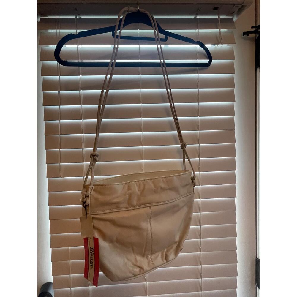 Vintage New old stock by Rivage Leather Purse Handbag Cream Shoulder Strap